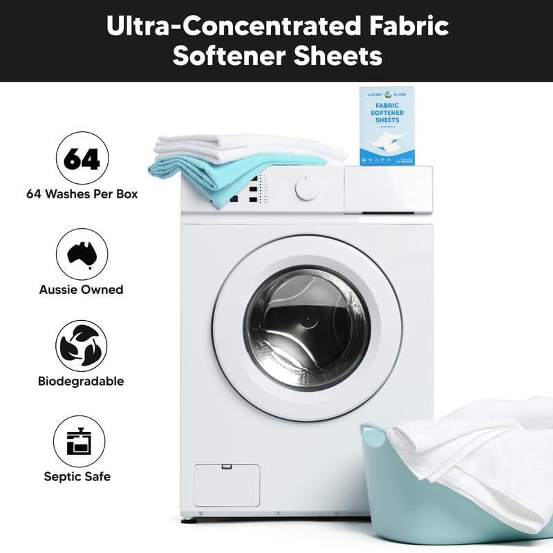 Lucent Globe Fabric Softener Sheets for Washer - Softens & Freshens Laundry, Gentle on Fabrics & Skin - Free from Harsh Chemicals - Travel-Friendly Fabric Softener for Washing Machine (OB) - Image 4