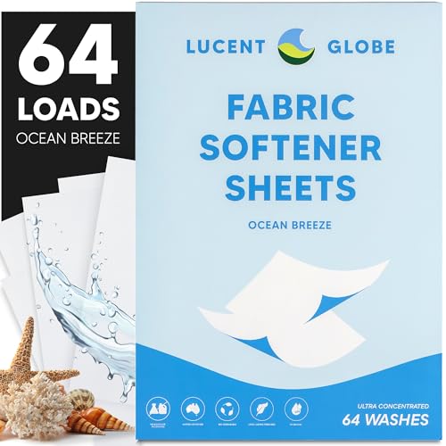 Lucent Globe Fabric Softener Sheets for Washer - Softens & Freshens Laundry, Gentle on Fabrics & Skin - Free from Harsh Chemicals - Travel-Friendly Fabric Softener for Washing Machine (OB) - Image 1