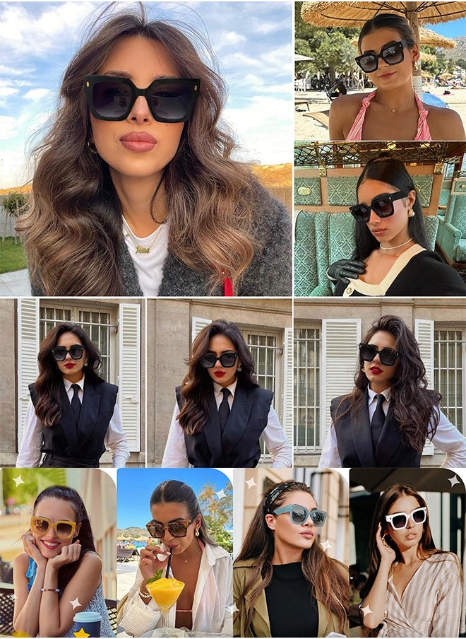 آأزورب - نظارات شمسية نسائية للرجال رجالية ونظارات نظارة نسائية فاخرة وعصرية وعدسات الشمسية كبيرة للحماية من نضرات الأشعة فوق البنفسجية وبنسخة النظارات رجال نضرات ونسائية عتيقة وأنيقة نضارات - Image 1