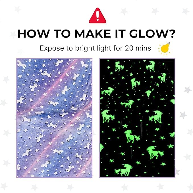 MASHUR FAB - Glow-in-The-Dark Fleece Blanket for Kids – Soft Lightweight Throw for Toddlers, Boys & Girls | Fun Bedroom Décor & Travel Blanket (Purple) - Image 4