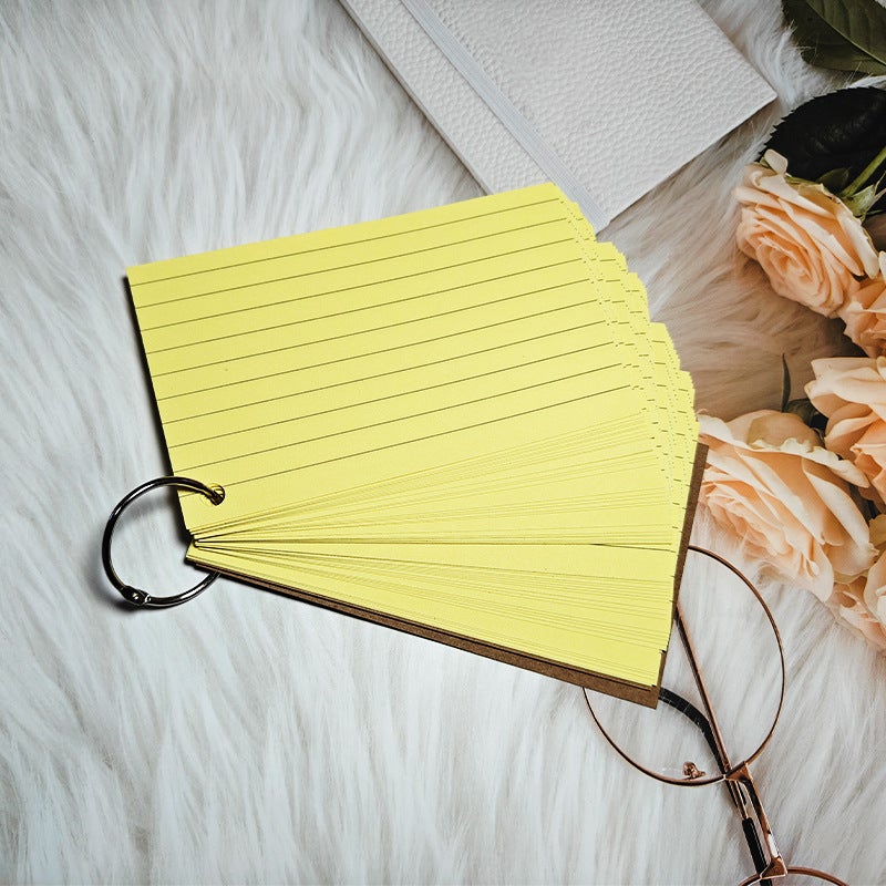 Generic Index Ringed Mini Notepad with Lined Pages Light yellow 