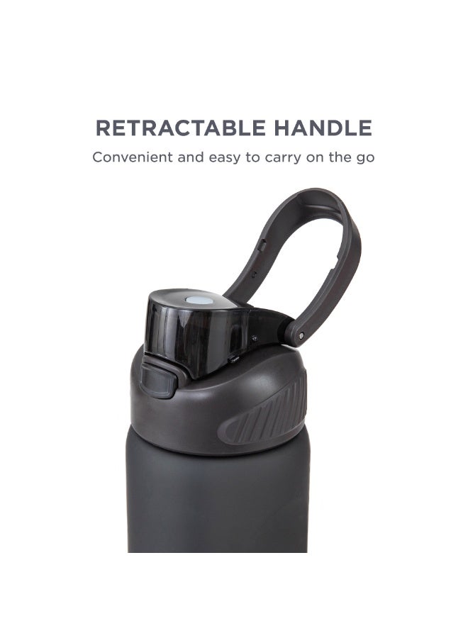 Hydrobrew Personalized Sip Switch Tritan Water Bottle 1000ml Leakproof, BPA Free, Straw & Spout Lid- Carbon - Image 4