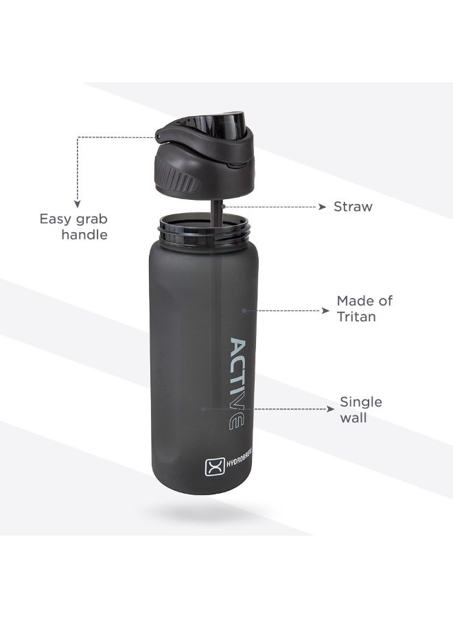 Hydrobrew Personalized Sip Switch Tritan Water Bottle 1000ml Leakproof, BPA Free, Straw & Spout Lid- Carbon - Image 5