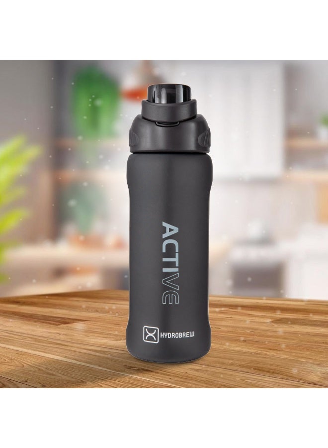 Hydrobrew Personalized Sip Switch Tritan Water Bottle 1000ml Leakproof, BPA Free, Straw & Spout Lid- Carbon - Image 2