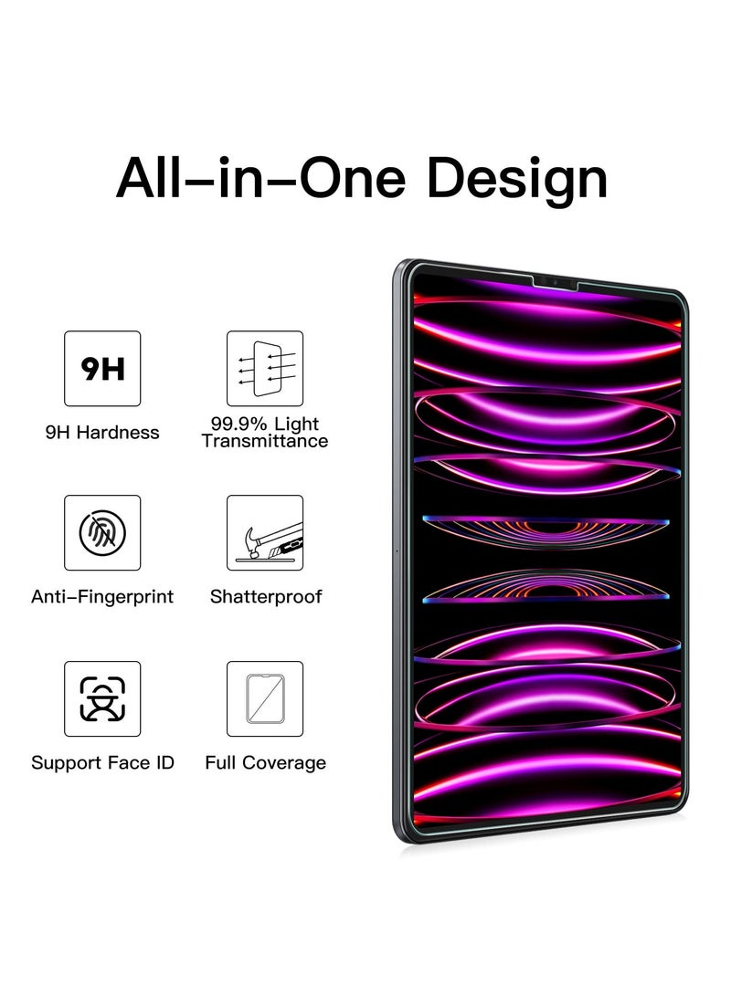 Jetech Screen Protector for iPad Pro 11-Inch (2022/2021/2020 Release) with Camera Lens Protector, Tempered Glass Film HD Anti-Scratch, Support Pencil & Face ID, 2-Pack Each - Image 4