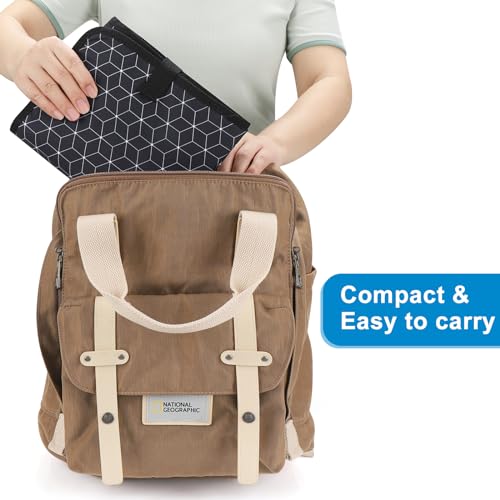 accmor وسادة تغيير حفاضات أكمور المحمولة، حصيرة تغيير حفاضات مائية للأطفال، وسادات تغيير حفاضات قابلة للطي للسفر للأطفال، سوداء - Image 4