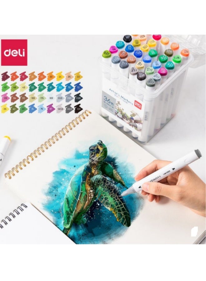 Deli 36-Color Emotion Artist's Sketch Marker Set - Image 2
