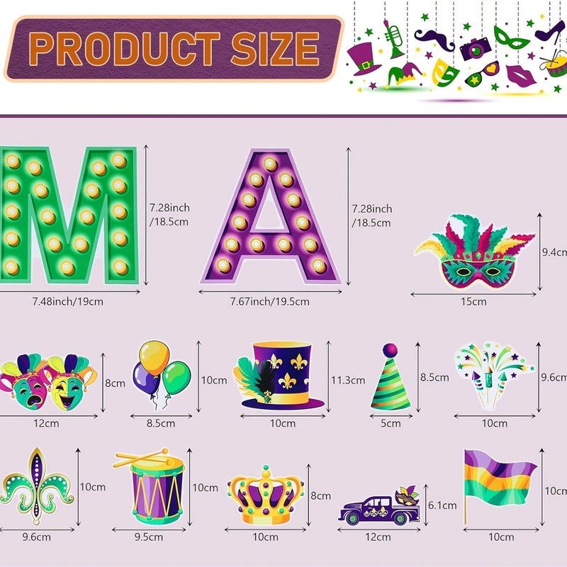 Multicolor 13 Piece Carnival Garage Door Magnetic Set - Image 3