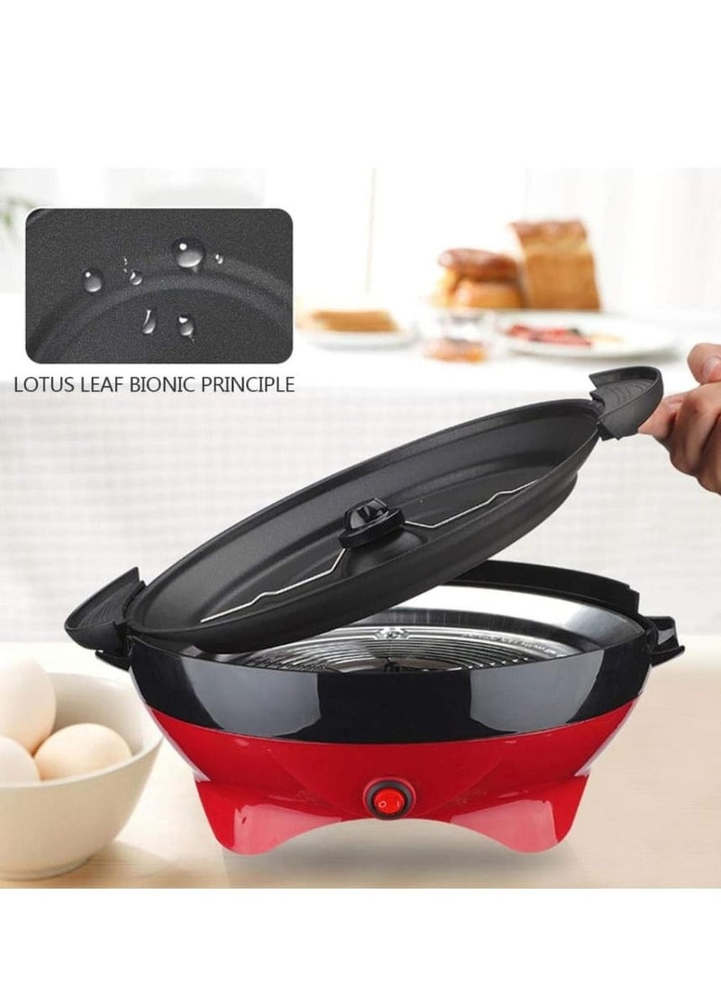 Generic - Electric Popcorn Maker, Electric Hot Oil Popper Machine with Stirring Rod Nonstick with Built-in Reversible Serving, Cool Touch Handles, Perfect for Home Parties & Kids, ETL Approved Safety Certified - Image 1
