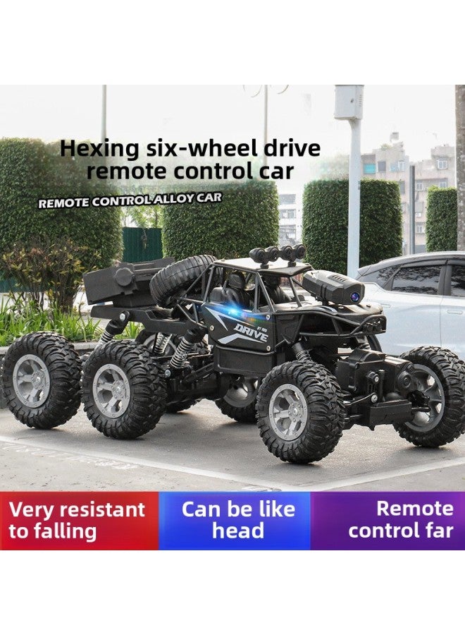 Alloy Remote Control Car High-speed Four-wheel Drive Racing Car Drift Climbing Big Foot Off-road Vehicle Boy Electric Children's Toy Car-Color:Alloy Red 32cm Six-wheel Four-wheel Drive Climbing + El - Image 3