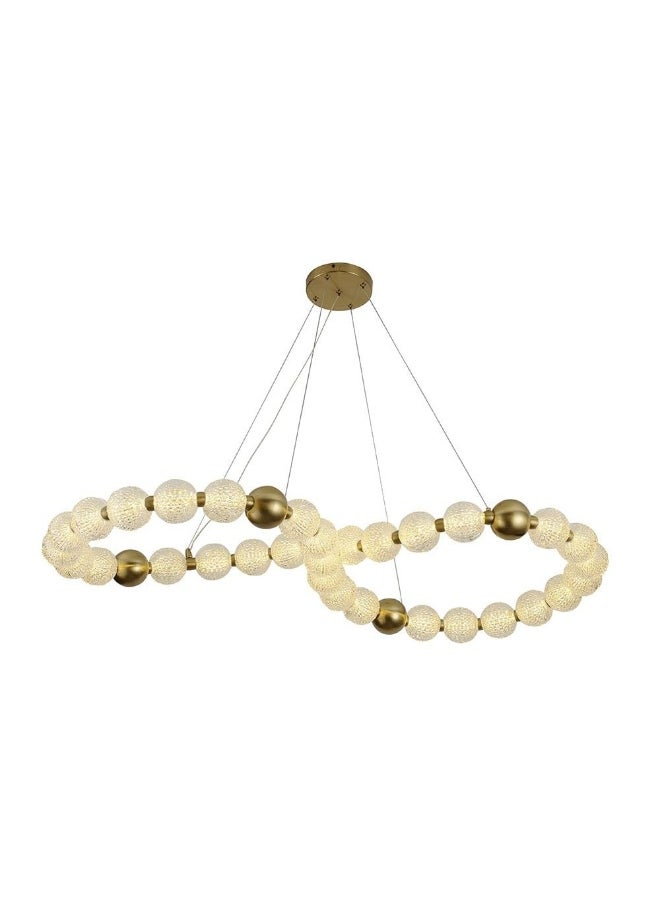 DANUBE HOME Rochelle Chandelier Metal+Acrylic L105Xw55Xh150 Led Antique Brass  - Image 3