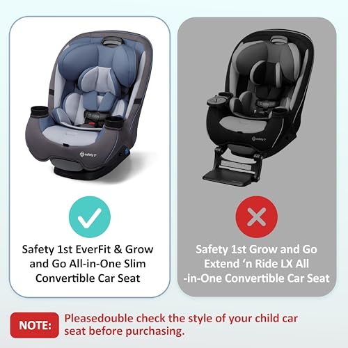 Viotiin 2PCS Child Car Seat Snack Tray with Cup Holder for Safety 1st EverFit Grow and Go AllinOne Slim Convertible Car Seat Car Seat Cup Holder Replacement Dishwasher Safe Black - Image 3