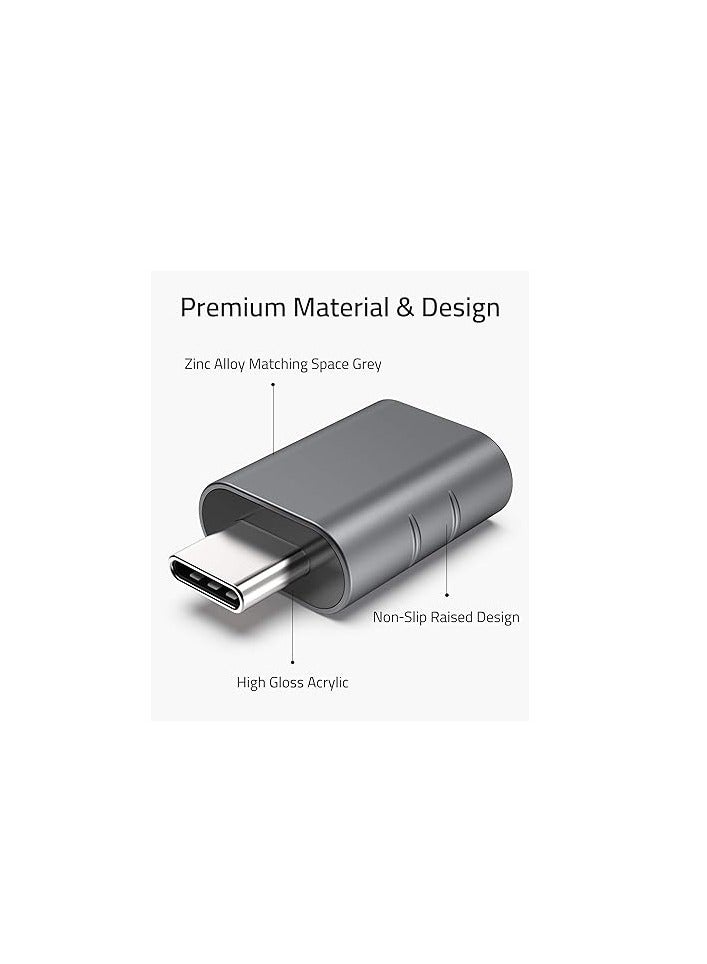 سينتيك محول USB C الى USB نوع C ذكر الى USB 3.0 انثى متوافق مع ماك بوك برو اير 2024 ومايكروسوفت سيرفس وايباد وسامسونج نوت بوك وديل XPS والمزيد من الاجهزة من النوع سي، رمادي سبيس - Image 3