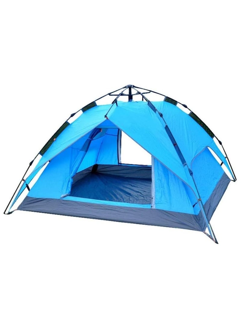 Automatic 4-Person Camping Tent (200x210 cm) – Waterproof, Windproof, Easy Setup, Portable Family Tent with Ventilation & Carry Bag - Image 1