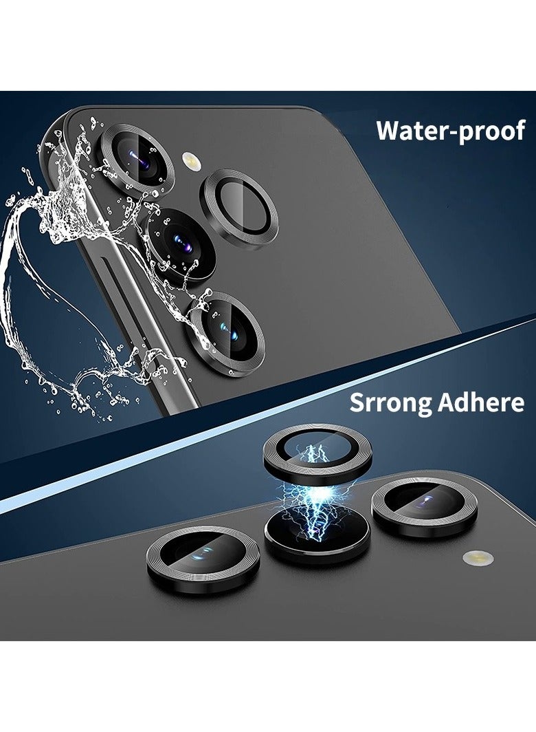 واقي عدسة الكاميرا لهاتف Samsung Galaxy A55، واقي شاشة كاميرا فردي من الزجاج المقوى، غطاء عدسة بحلقة معدنية لملحقات Galaxy A55، مجموعة واحدة باللون الفضي - Image 3