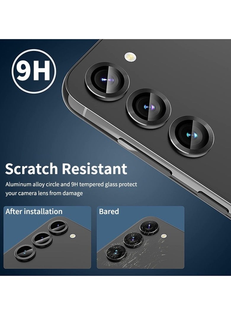 واقي عدسة الكاميرا لهاتف Samsung Galaxy A55، واقي شاشة كاميرا فردي من الزجاج المقوى، غطاء عدسة بحلقة معدنية لملحقات Galaxy A55، مجموعة واحدة باللون الفضي - Image 4