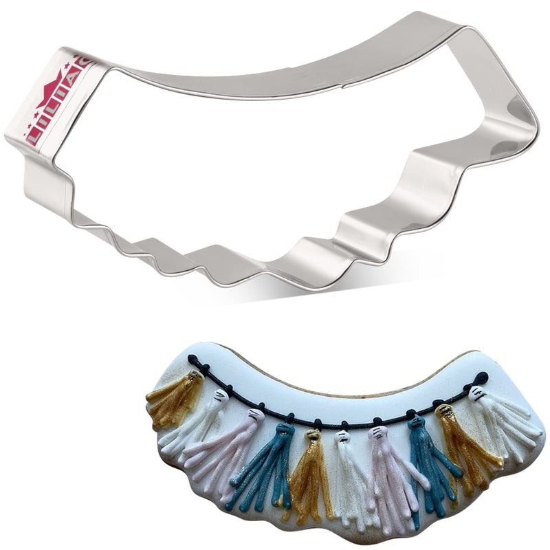 LILIAO Happy Birthday Party Banner Cookie Cutter - 4.4 x 2 inches - Wedding Biscuit Fondant Sandwich Bread Mold Cutters - Stainless Steel - by Janka - Image 1