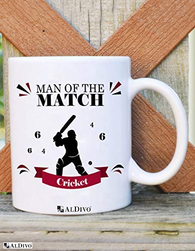 ALDIVO ALDIVO Combo Gift Pack for Cricket 12 x 12inch Printed Satin Cushion Cover with Filler Printed Mug and Printed Key Ring White - Image 2