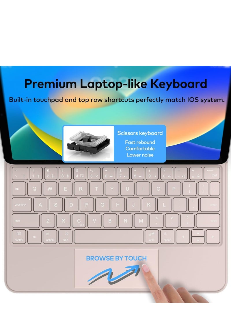 Generic - ipad keyboard Arabic and English Keyboard Case for iPad Air 11-inch (M2) & iPad Pro 11 inch (1st/2nd/3rd/4th Generation) – Magic-Style Magnetic Keyboard Case with Multi-Touch Trackpad Compatible with 10.9” iPad Air 4th/5th Gen. - Image 1