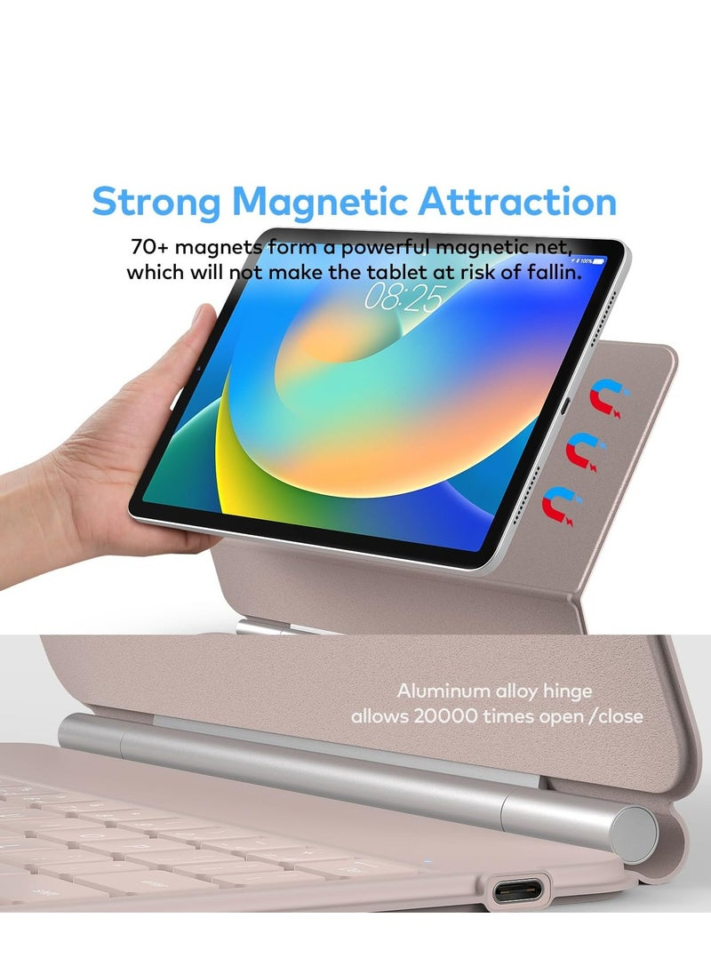 Generic - ipad keyboard Arabic and English Keyboard Case for iPad Air 11-inch (M2) & iPad Pro 11 inch (1st/2nd/3rd/4th Generation) – Magic-Style Magnetic Keyboard Case with Multi-Touch Trackpad Compatible with 10.9” iPad Air 4th/5th Gen. - Image 1