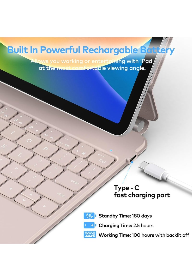 Generic - ipad keyboard Arabic and English Keyboard Case for iPad Air 11-inch (M2) & iPad Pro 11 inch (1st/2nd/3rd/4th Generation) – Magic-Style Magnetic Keyboard Case with Multi-Touch Trackpad Compatible with 10.9” iPad Air 4th/5th Gen. - Image 1
