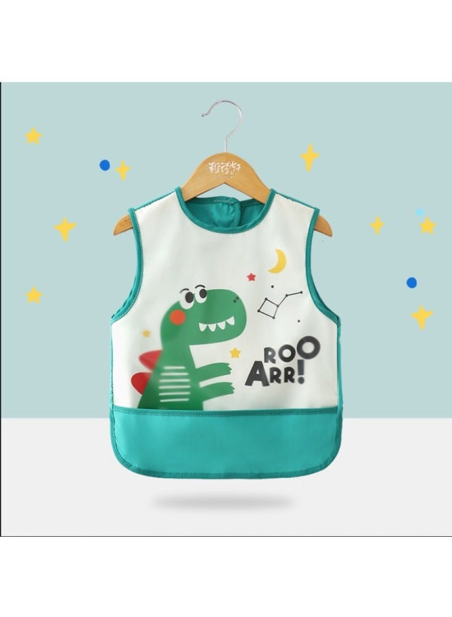New Summer Sleeveless Baby Eating Smock, Children's A, Waterproof Bib, Reverse Dressing, Baby Rice Pocket For Boys And Girls