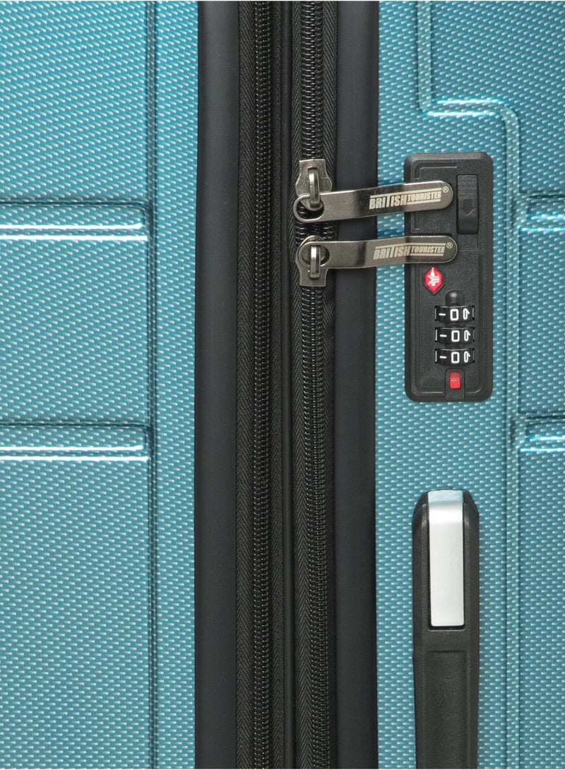 السياحية البريطانية مجموعة حقائب سفر بريتيش توريستر المصنوعة من مادة ABS الصلبة، مكونة من 3 قطع (20/24/28 بوصة) مع طبقة قابلة للتمدد - حقائب سفر خفيفة الوزن بعجلات دوارة، وحقيبة سفر من الألومنيوم - مجموعة حقائب سفر بعجلات - Image 4