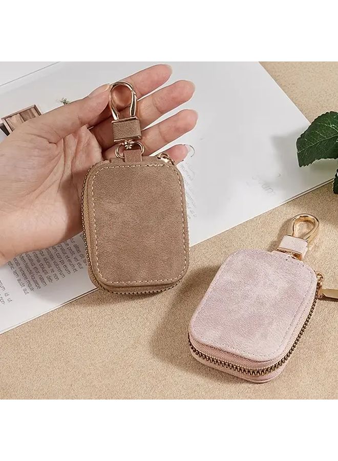 Luxury Faux Leather Shockproof Earphone Case with Elastic Band and Sturdy Zipper for Airpods 1 2 3 Pro Pro 2 Rose Red - Image 5