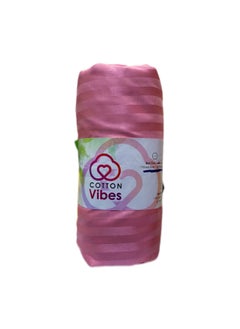 cotton vibes Cotton Vibes 4 Piece Striped Fully Fitted Cotton Bed Sheet Set - Pink  - Image 3