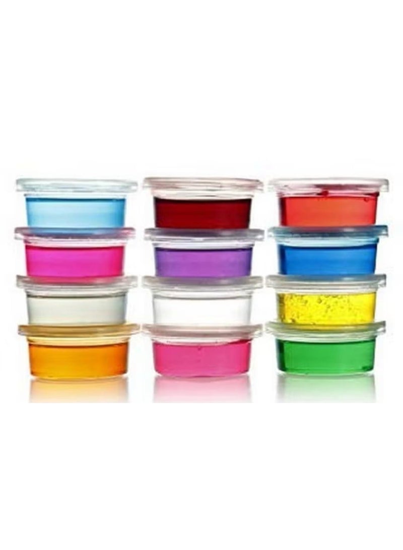 12-Piece 5D Crystal Clear Jelly Slime With Straws DIY Modeling Air Dry Magic Clay - Image 1