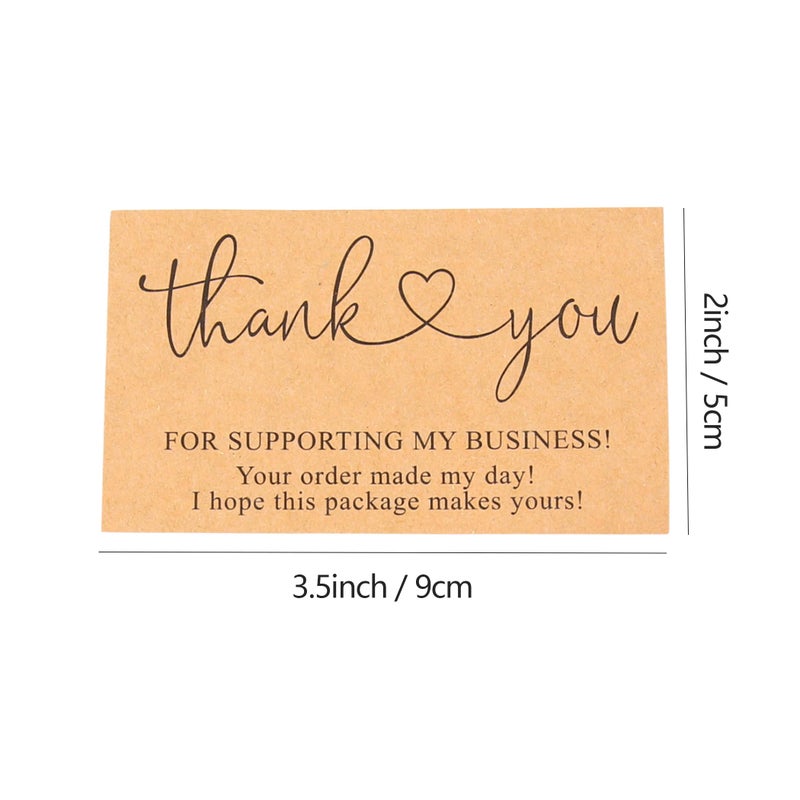 Vagocom 200Pcs Brown Thank You for Supporting My Business Cards,2 x 3.5 Inches / 9 x 5 cm Small Bulk Customer Appreciation Card for Small Business Packaging Supplies - Image 2