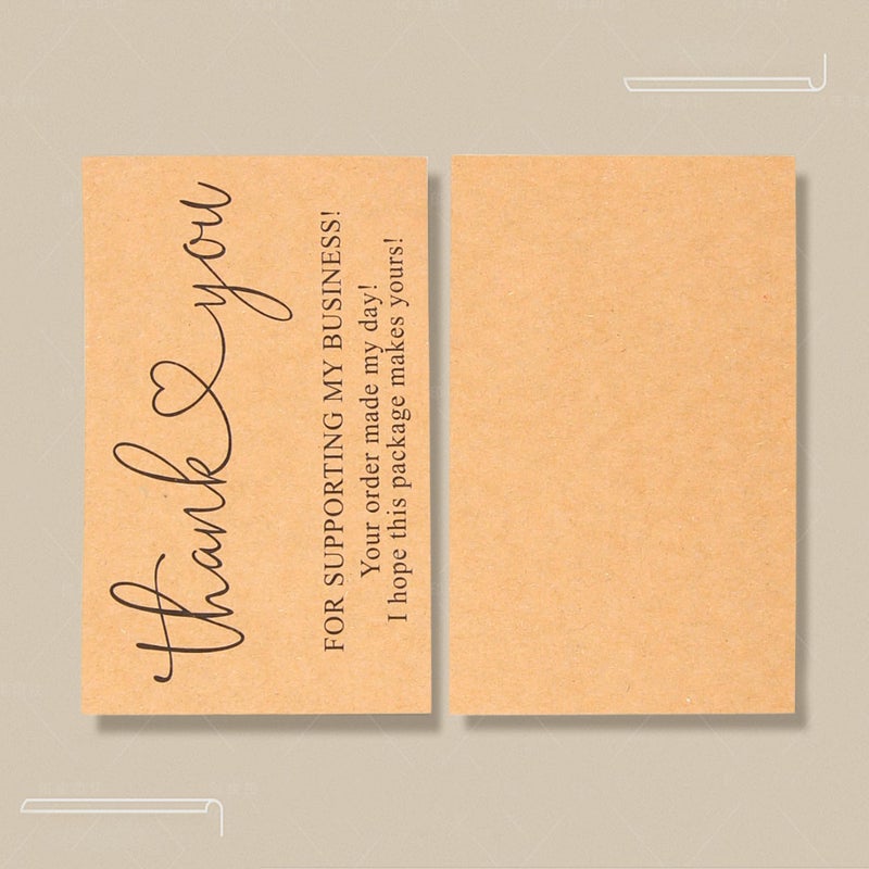 Vagocom 200Pcs Brown Thank You for Supporting My Business Cards,2 x 3.5 Inches / 9 x 5 cm Small Bulk Customer Appreciation Card for Small Business Packaging Supplies - Image 4