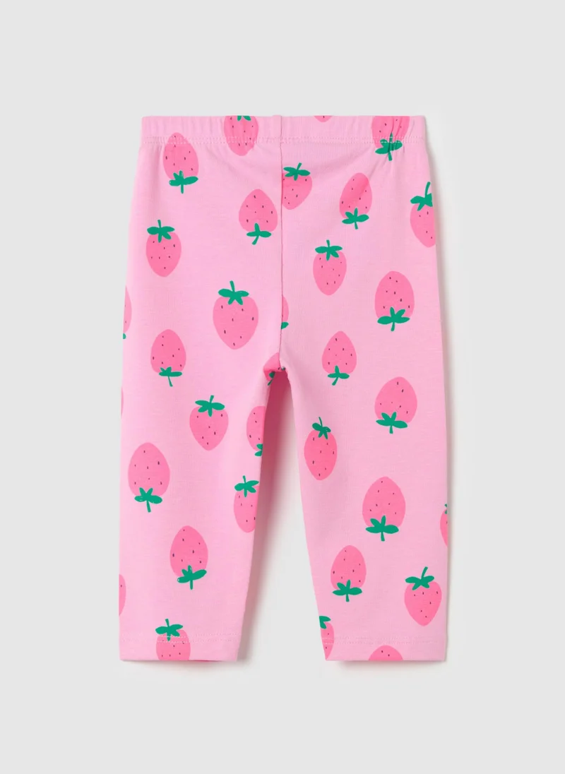 Ovs Three-Quarter Leggings In Stretch Cotton With Print