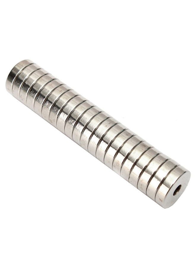 20-Piece Strong Earth Neodymium Magnet Silver - Image 2