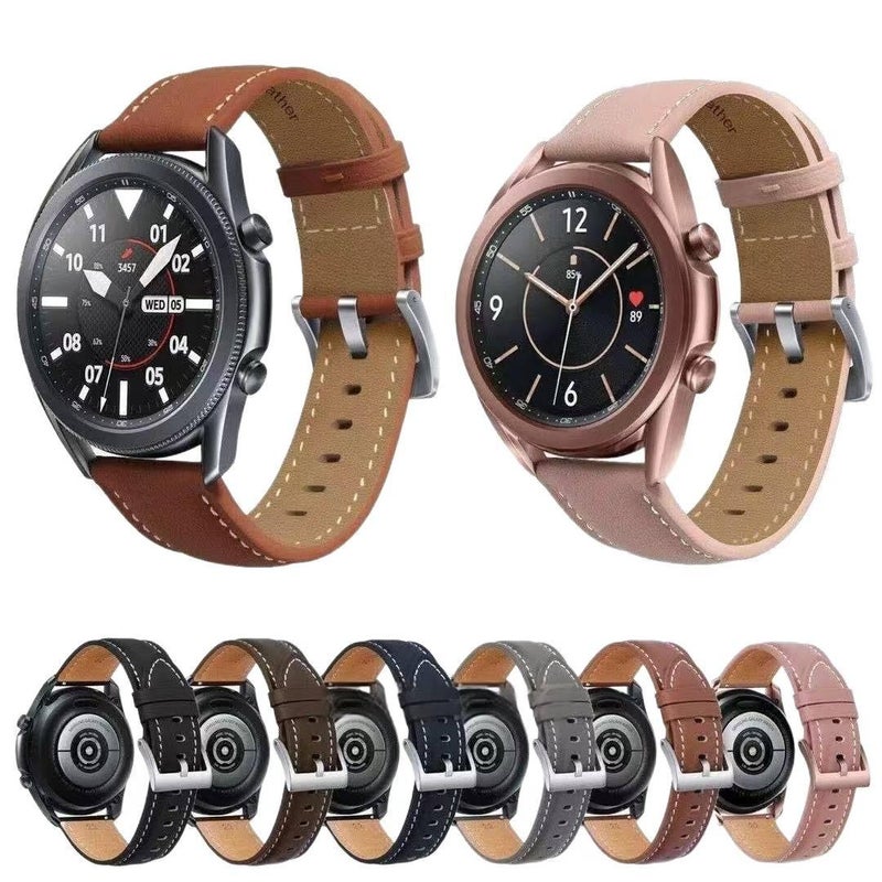 Leather Compatible with Apple Watch and Huawei Watch and Samsung Galaxy Watch Smartwatch Band for daily smartwatch wear and replacement strap - Image 5