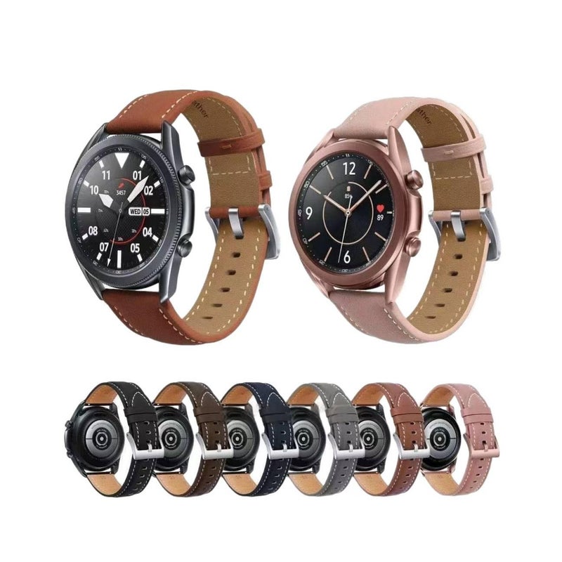 Leather Compatible with Apple Watch and Huawei Watch and Samsung Galaxy Watch Smartwatch Band for daily smartwatch wear and replacement strap - Image 1