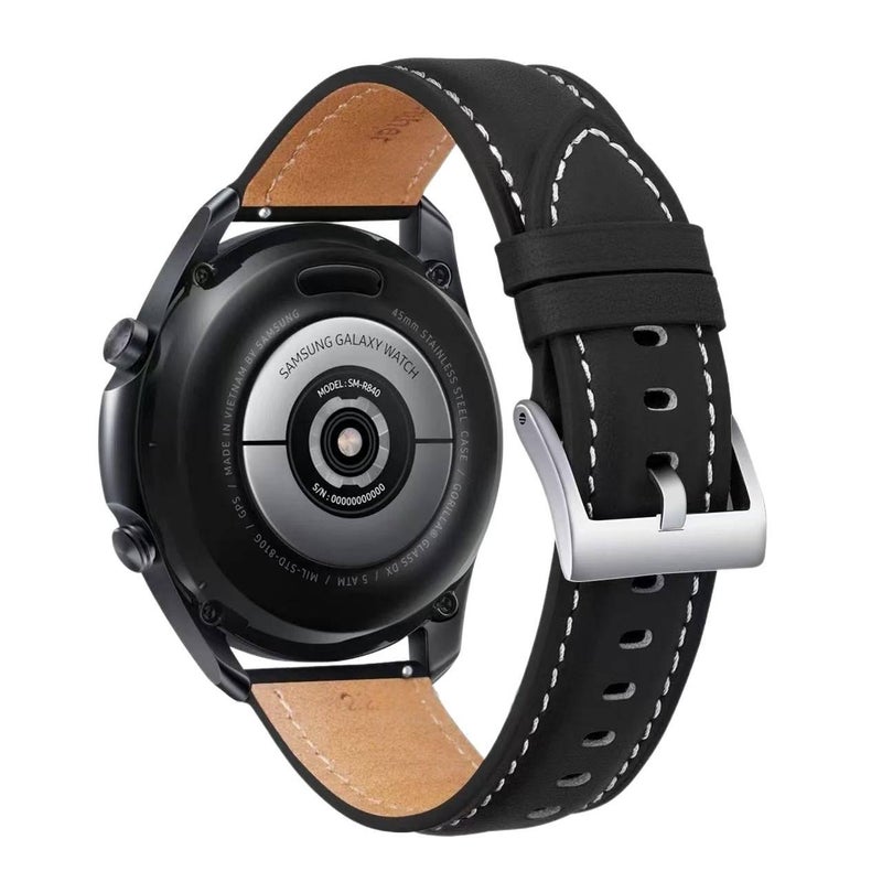 Leather Compatible with Apple Watch and Huawei Watch and Samsung Galaxy Watch Smartwatch Band for daily smartwatch wear and replacement strap - Image 3