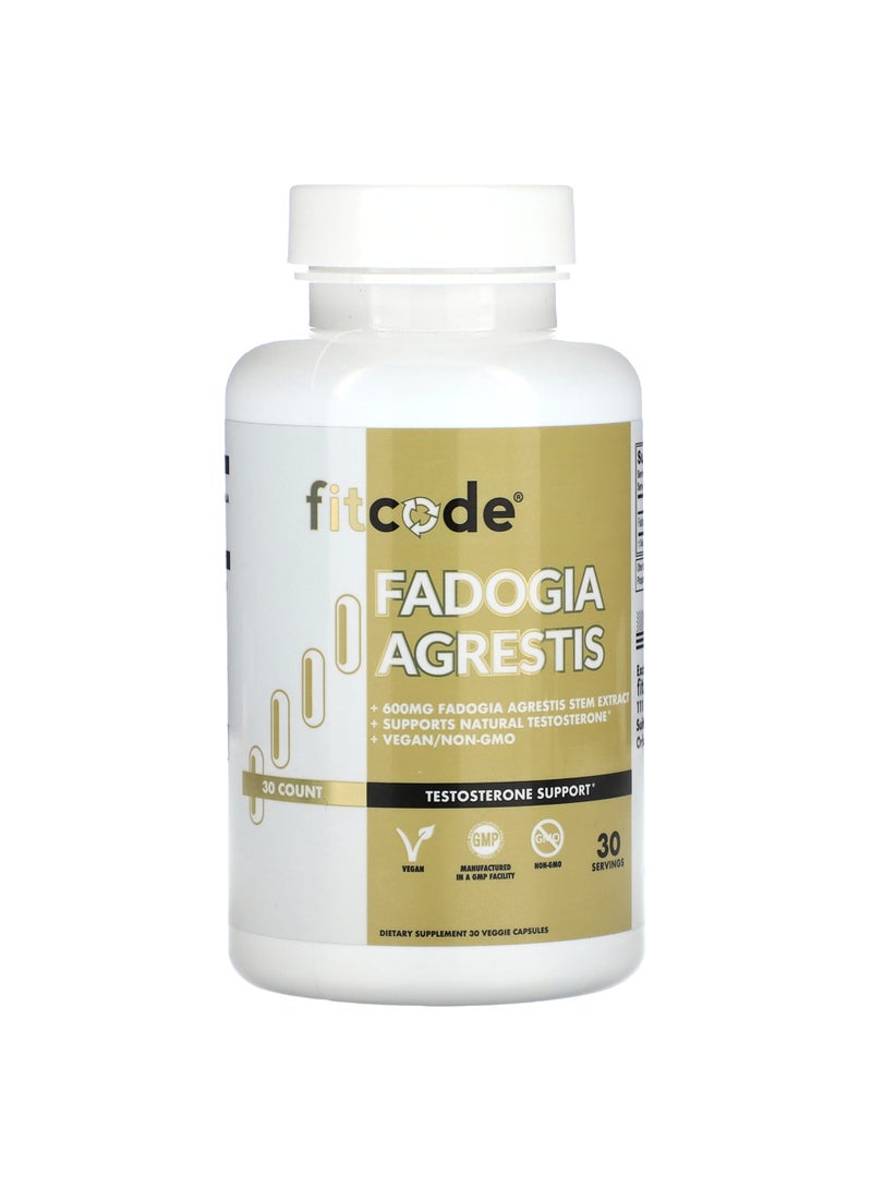 fitcode Fadogia Agrestis , 600 mg , 30 Count