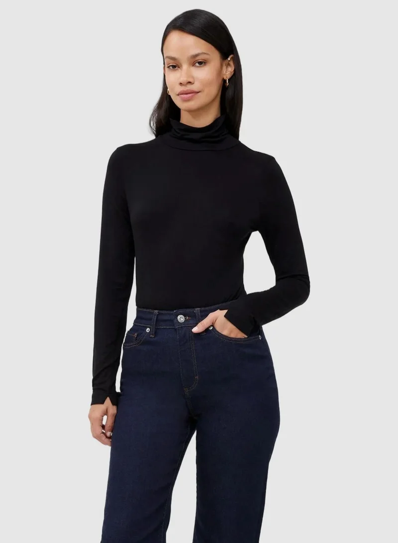 Venitia Jersey Split Cuff Top