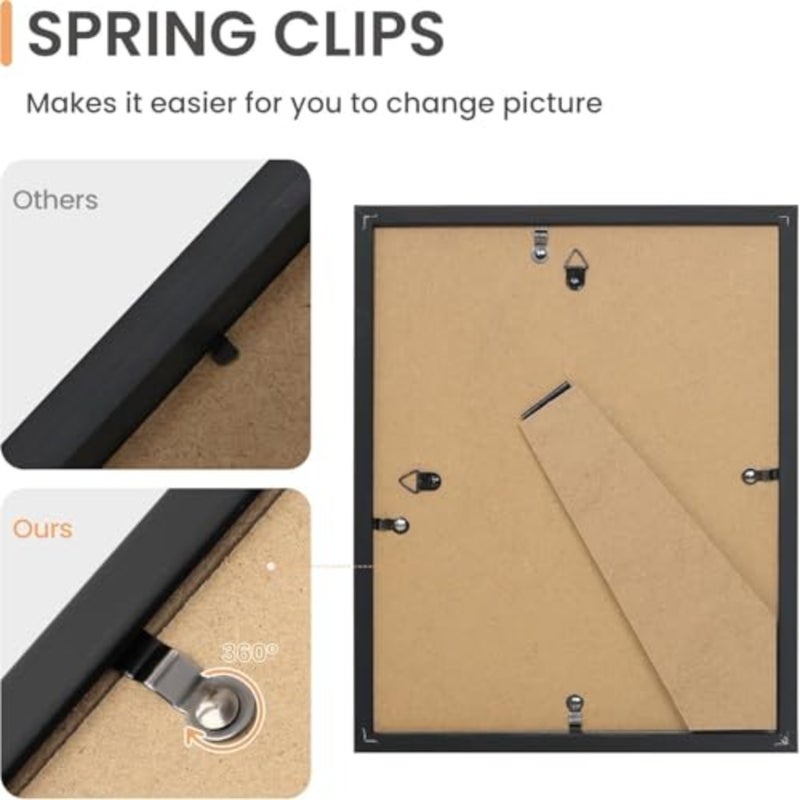 11 Pack Picture Frames Collage Wall Decor with Glass, Gallery Wall Frame Set for Wall Mounting or Tabletop Display, Including 8pcs 4x5, 3pcs 5x7 Family Photo Frames B - Image 2