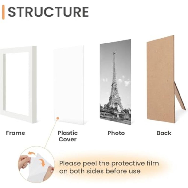11 Pack Picture Frames Collage Wall Decor with Glass, Gallery Wall Frame Set for Wall Mounting or Tabletop Display, Including 8pcs 4x5, 3pcs 5x7 Family Photo Frames B - Image 3