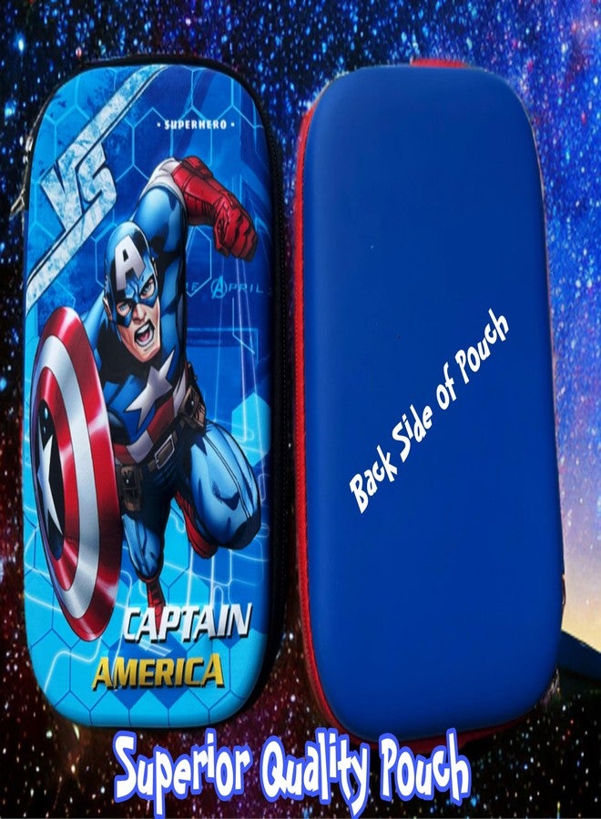 MSGH Design 7D Big Size Multipurpose Hardtop Pencil Pouch for Boys & Grils (Captain) - Image 2
