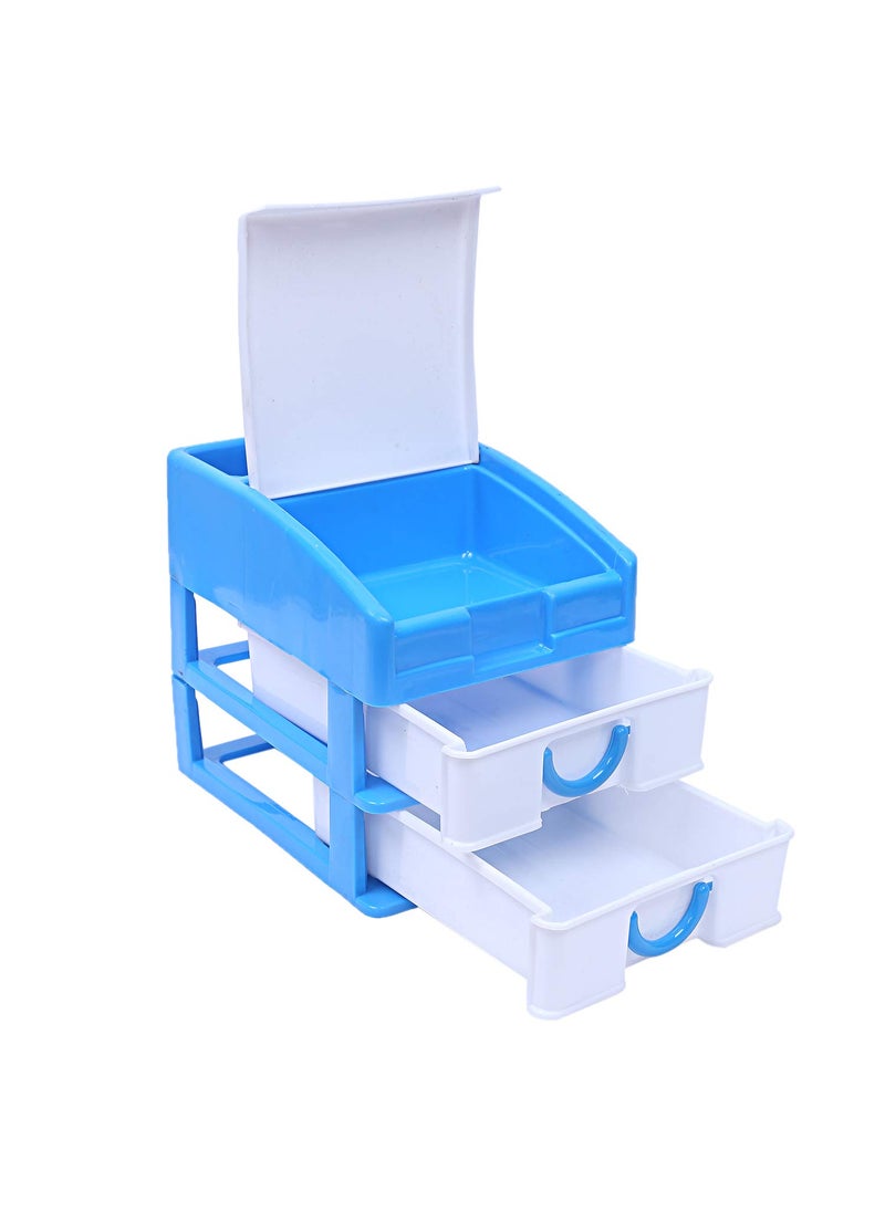 Kuber Industries Kuber Industries Plastic Three Layer Drawer Storage Cabinet Box BlueCTKTC025118  - Image 5