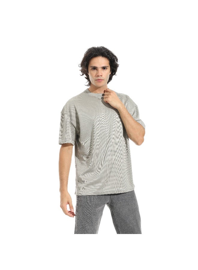 Caesar Men's plain T-shirt, biscuit fabric, round neck - Image 2