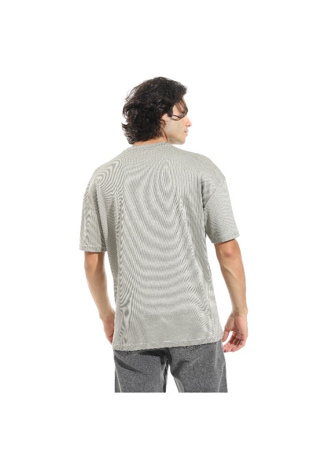 Caesar Men's plain T-shirt, biscuit fabric, round neck - Image 5