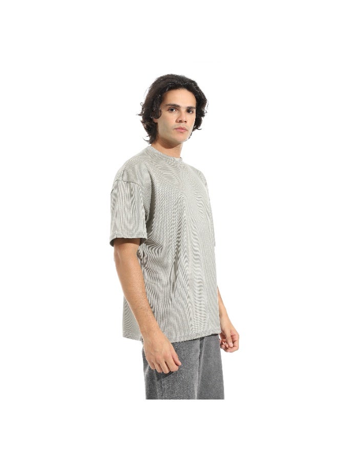 Caesar Men's plain T-shirt, biscuit fabric, round neck - Image 3