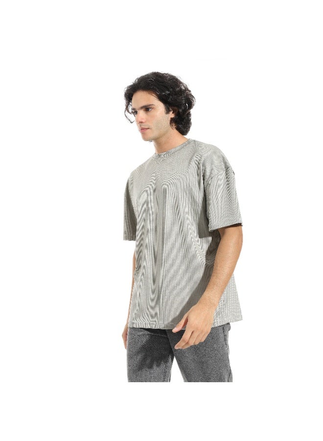 Caesar Men's plain T-shirt, biscuit fabric, round neck - Image 4