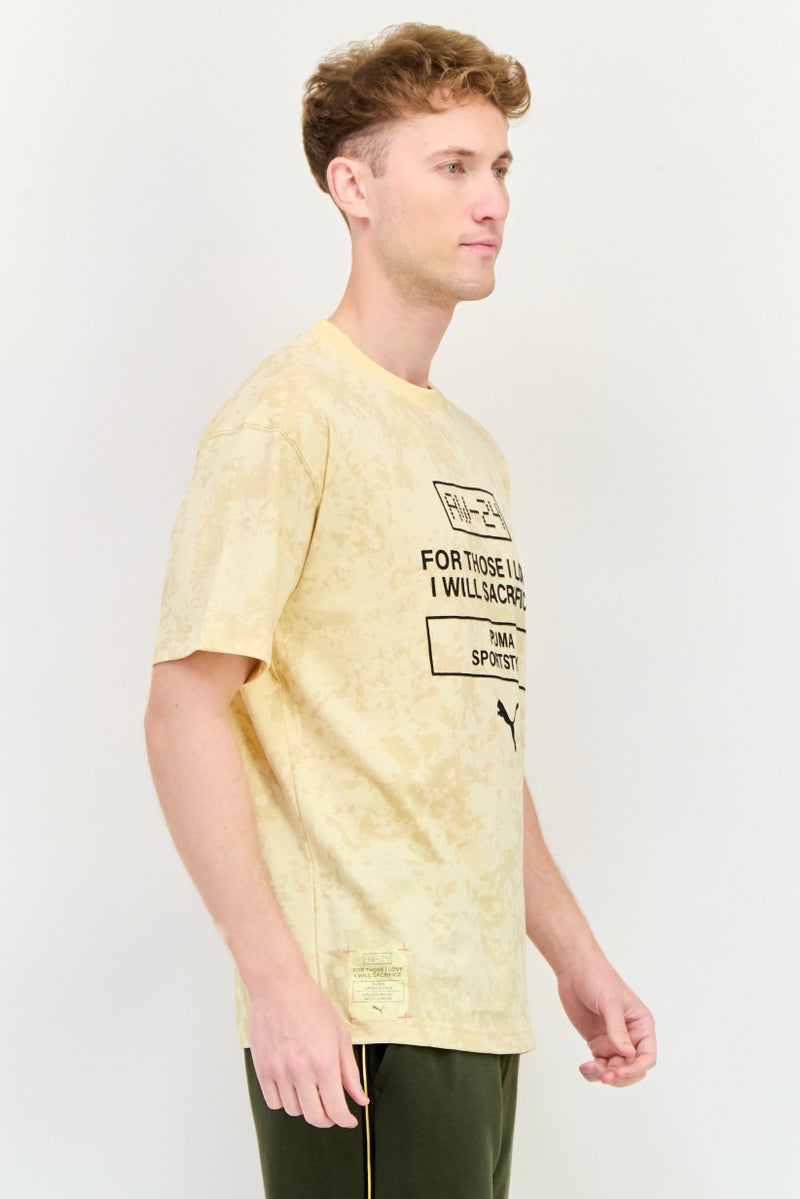 PUMA x DAVIDO Men Sportswear Fit Short Sleeves Outdoor T-Shirt, Beige - Image 2