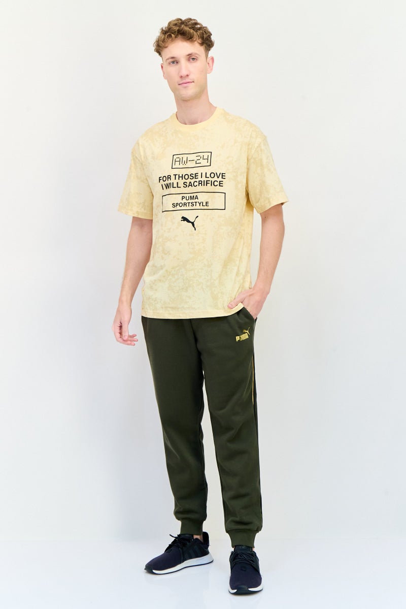 PUMA x DAVIDO Men Sportswear Fit Short Sleeves Outdoor T-Shirt, Beige - Image 4