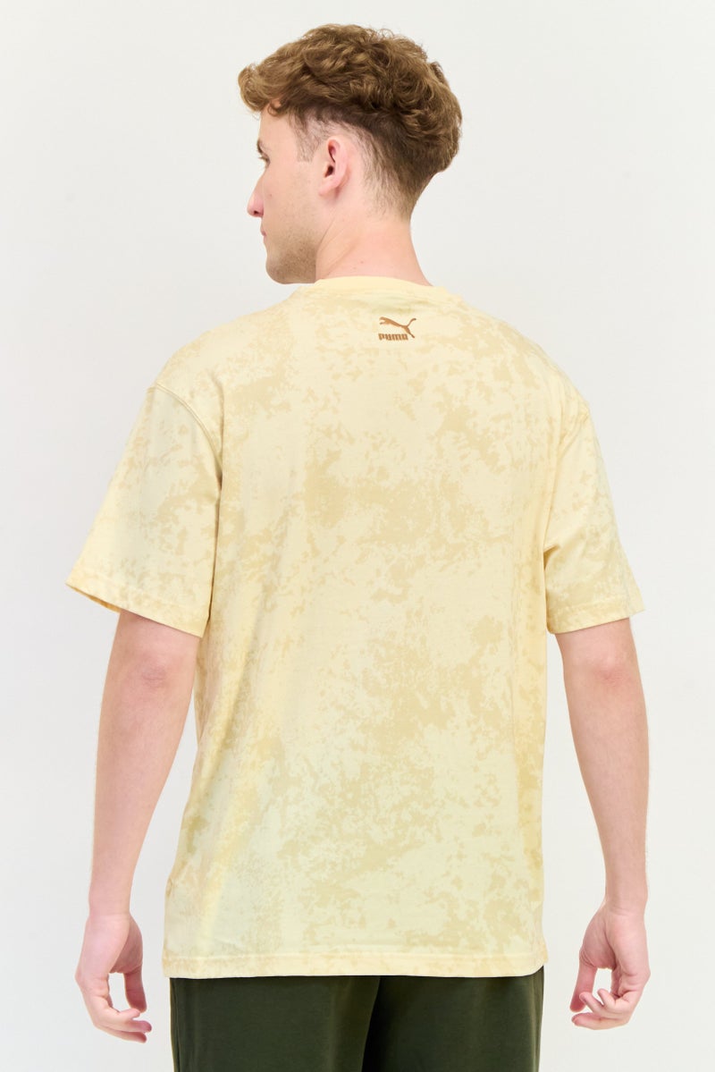 PUMA x DAVIDO Men Sportswear Fit Short Sleeves Outdoor T-Shirt, Beige - Image 3